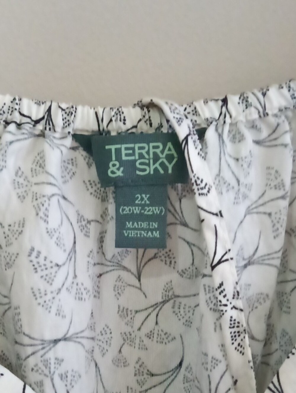 Terra & Sky Women's Ivory White Pattern Unlined Summer Maxi Dress 2X (20W-22W) - Picture 9 of 12